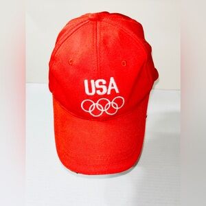 Team USA Olympics 5 Rings Adjustable Hat Dad‎ Cap United States Red White